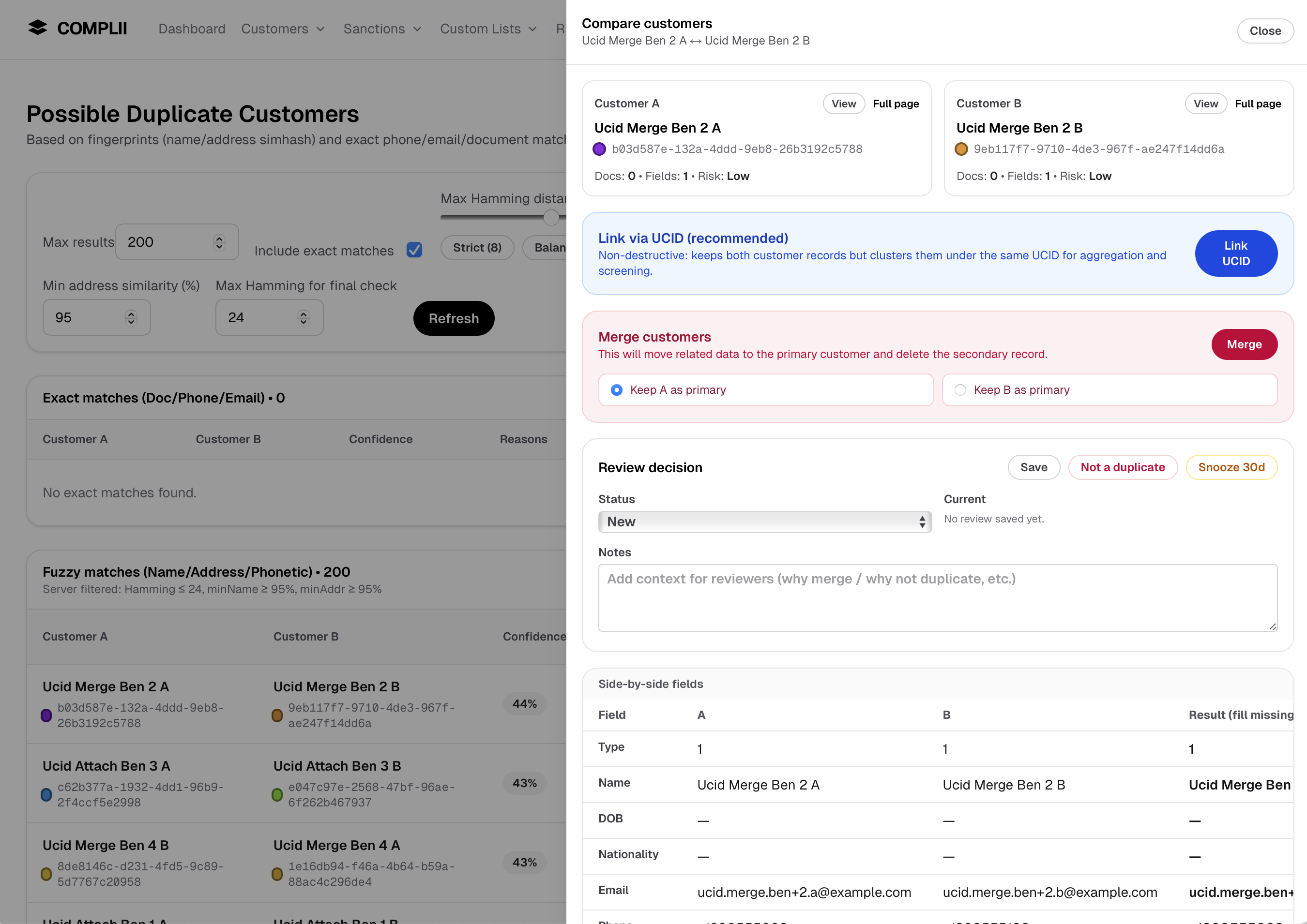 Complii dashboard screenshot